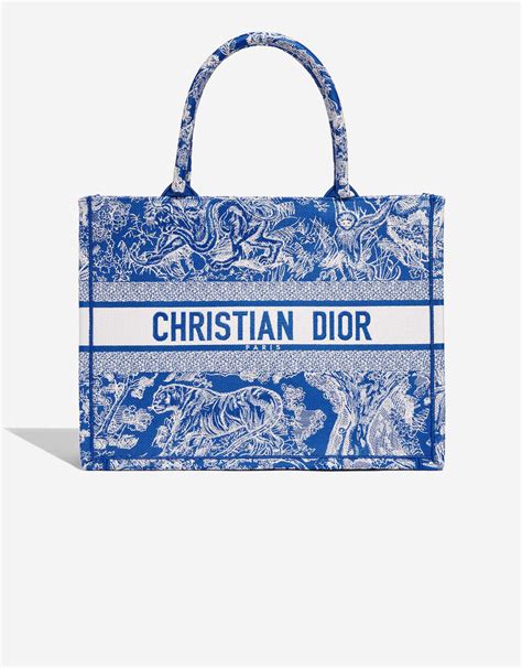 blue christian dior tote bag|Christian Dior canvas book tote.